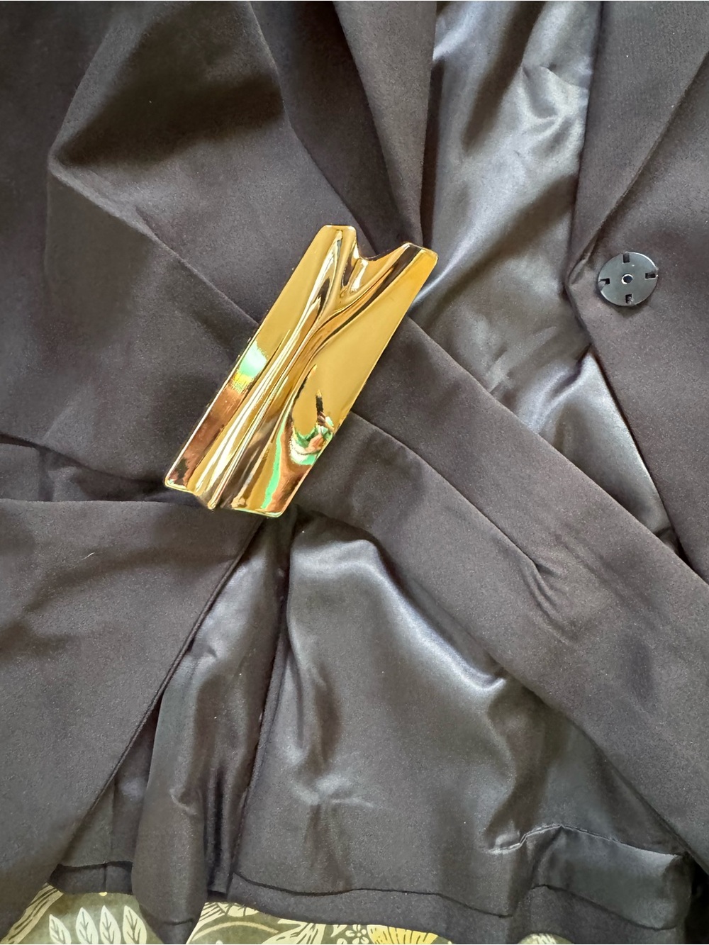 MICAS Structured Waist Blazer Jacket NWT Black Gold Hardware Size S - Picture 4 of 5